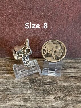 Sterling Silver Western Saddle Ring - Size 8